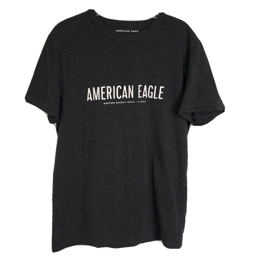 American Eagle Outfitters Mens T-Shirt Size Small Graphic Short Sleeve Gray Crew